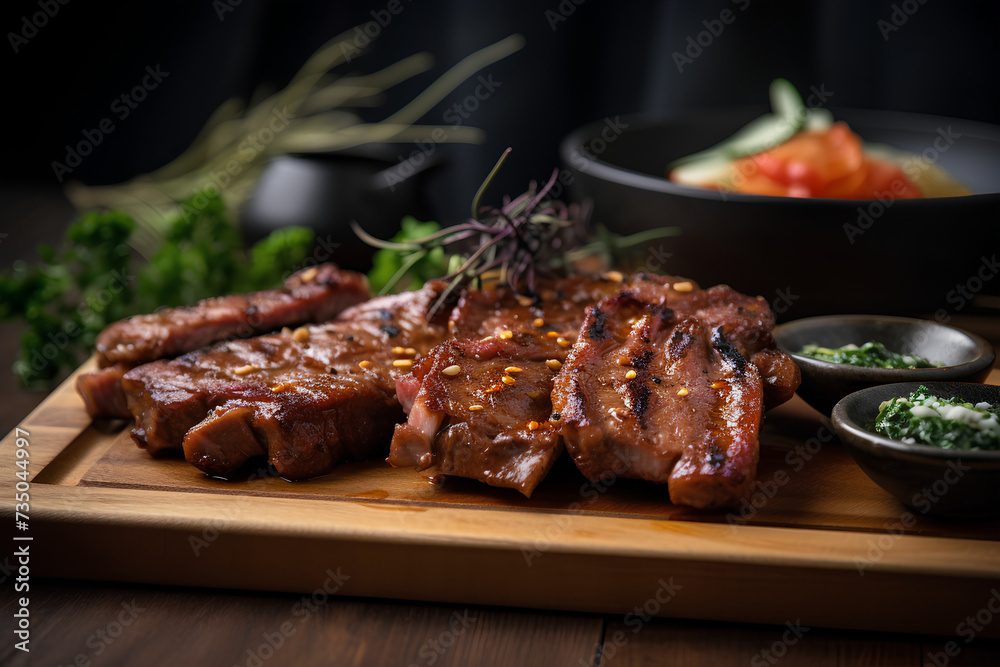 grilled pork ribs made by midjourney