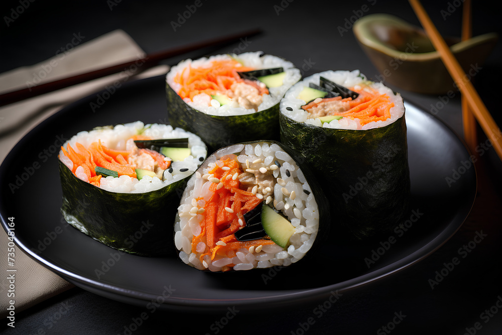 sushi on a plate made by midjourney sushi on a plate made by midjourney