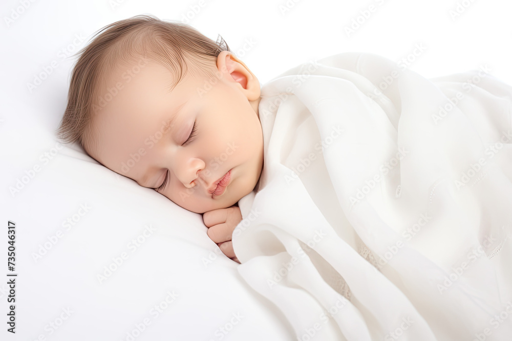 Infant sleeping soundly on a soft blanket Infant sleeping soundly on a soft blanket
