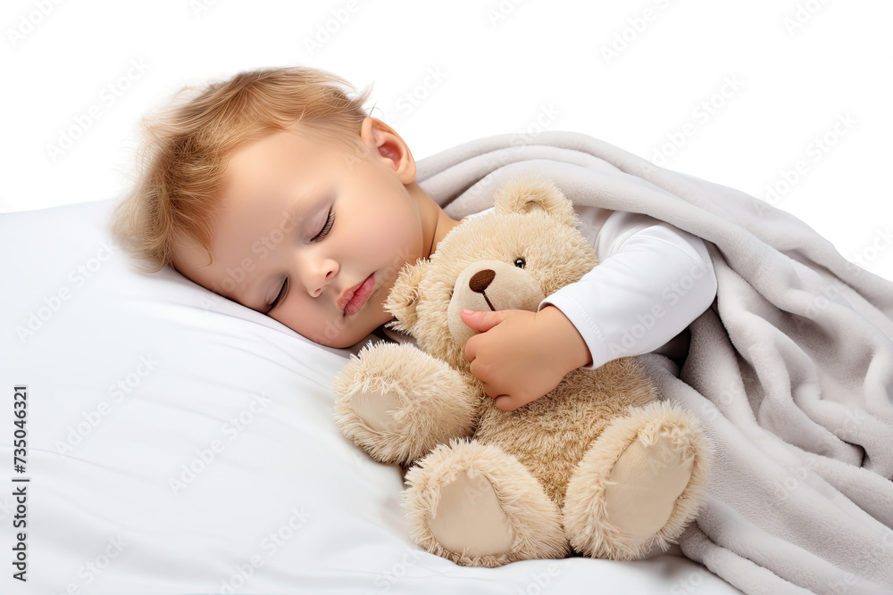 Infant sleeping soundly on a soft blanket Infant sleeping soundly on a soft blanket