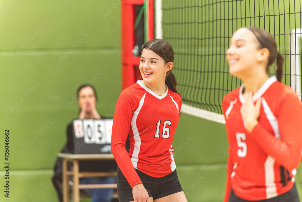 teen volleyball player in gymnase play her sport