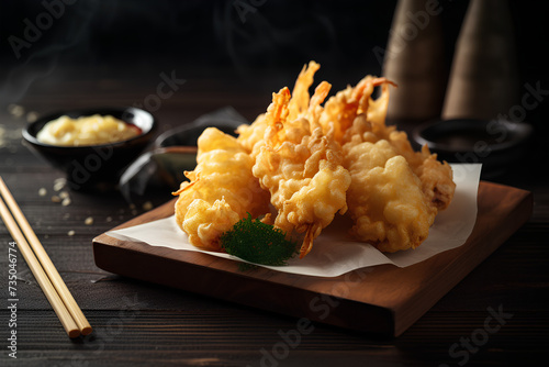 cuisine fried shrimp made by midjourney