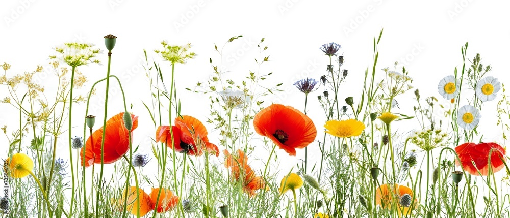 blossoming poppy flower meadow