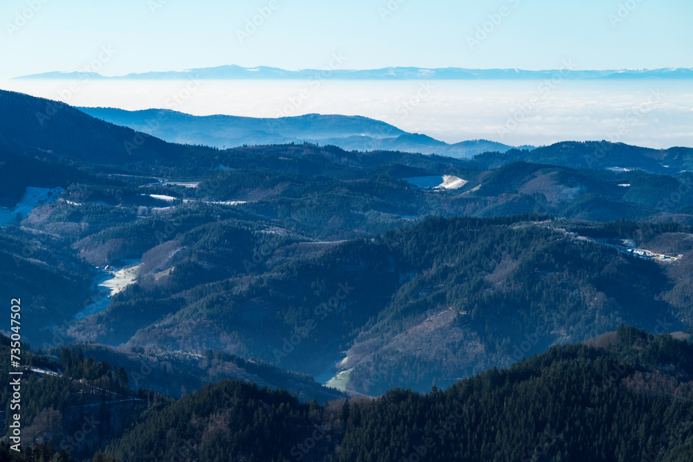 Aussicht vom Schliffkopf über Schwarzwald und Vogesen