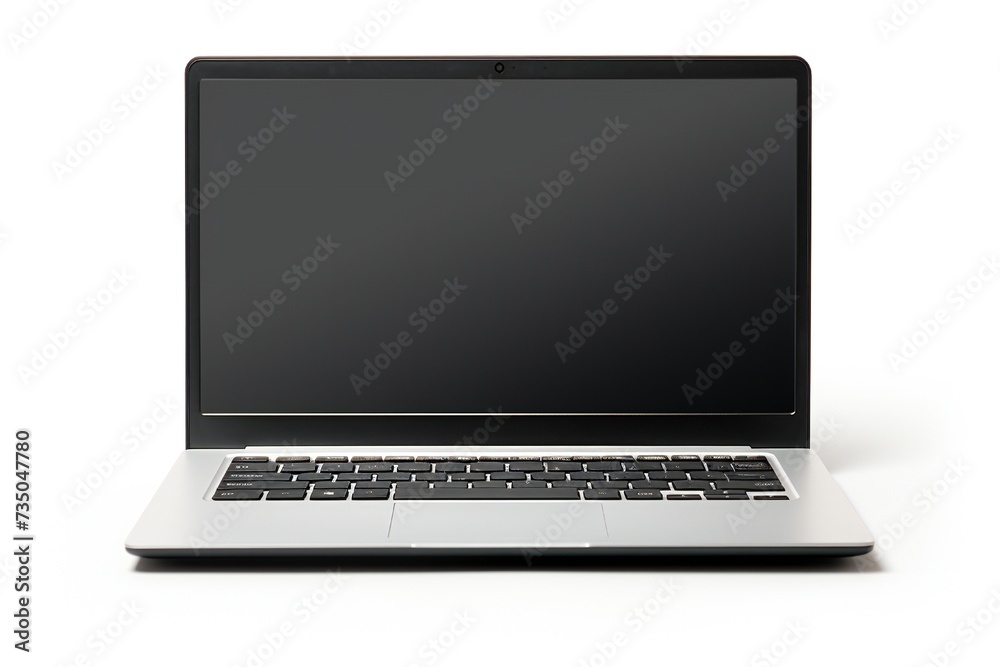 Modern laptop isolated on white background Generative Ai