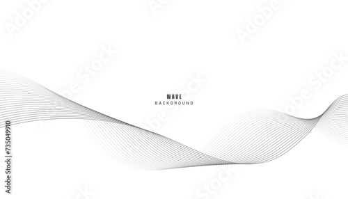Lines for the background. Black stripes on a white background. Set of wavy lines. Multiple line waves. Creative line art. Grey waves with lines. Vector waves set. Curved wavy line, smooth stripe.