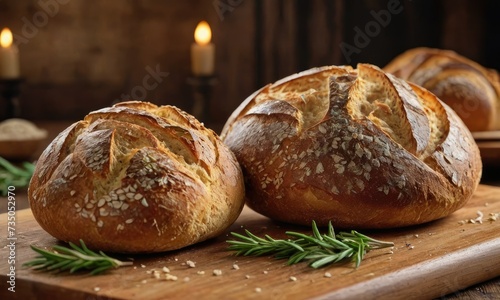 Bread Aesthetics: Rustic Sourdough's Tempting Presentation