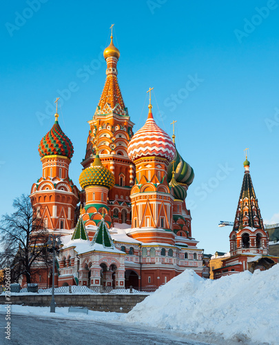 St. Basil's Cathedral on red square in Moscow. Russia photo