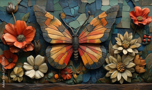 Creative butterfly on an abstract background.