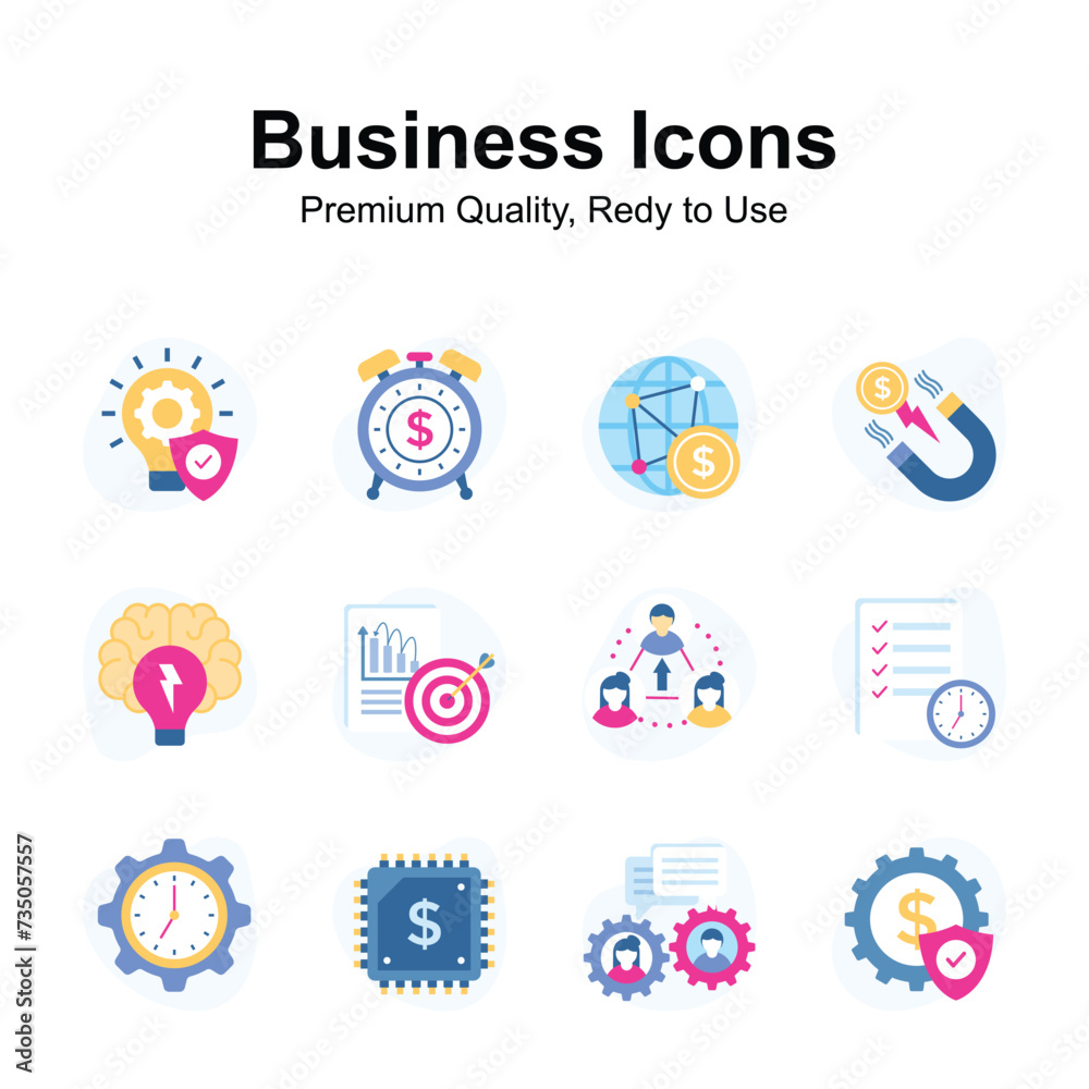 Grab this premium quality business and finance icons set