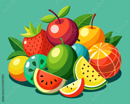 fruit berry crop healthy food vector illustration grain product harvest 