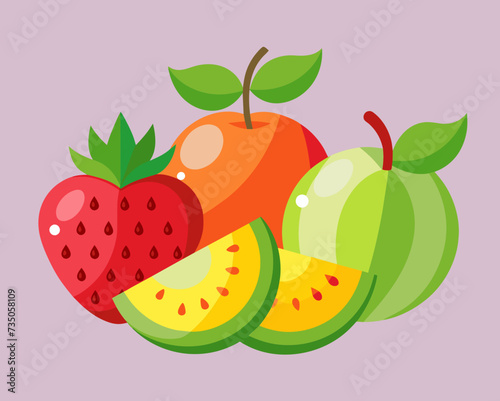 fruit berry crop healthy food vector illustration grain product harvest 