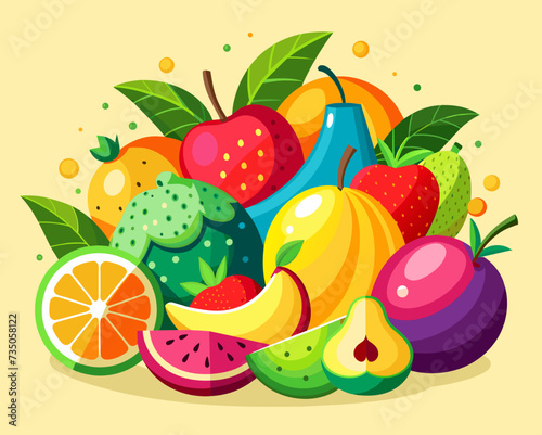 fruit berry crop healthy food vector illustration grain product harvest 