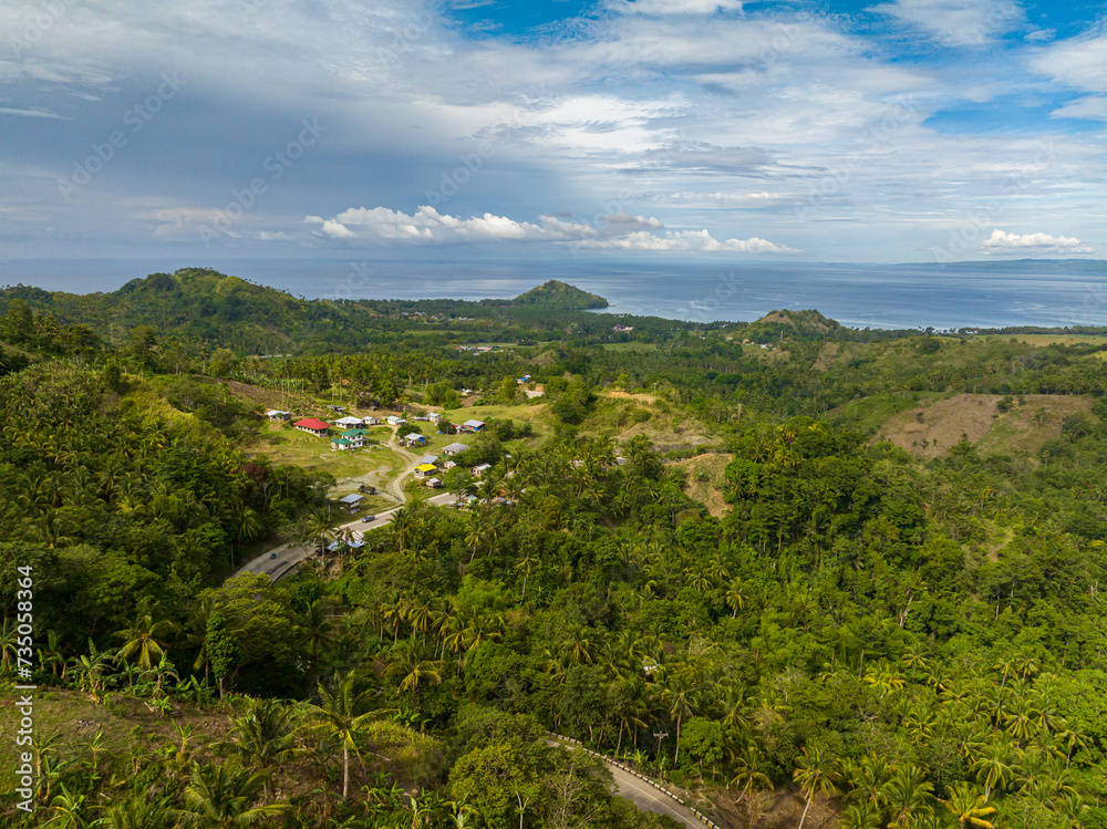 Scenic landscape with rainforest in Zamboanga, Philippines. Mindanao.