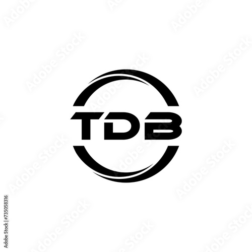 TDB letter logo design with white background in illustrator, cube logo, vector logo, modern alphabet font overlap style. calligraphy designs for logo, Poster, Invitation, etc. photo