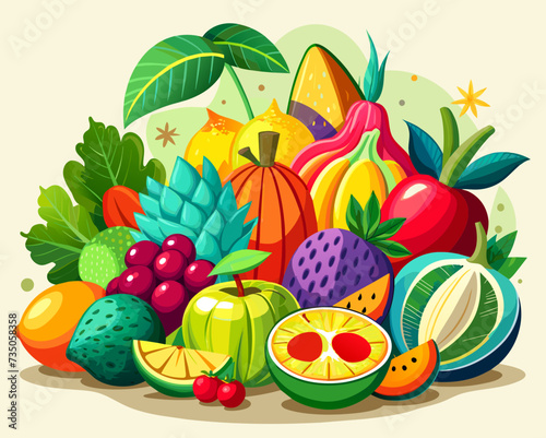 fruit berry crop healthy food vector illustration grain product harvest 
