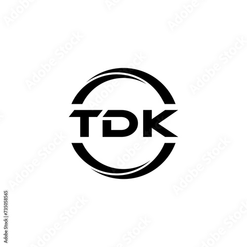 TDK letter logo design with white background in illustrator  cube logo  vector logo  modern alphabet font overlap style. calligraphy designs for logo  Poster  Invitation  etc.