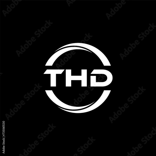 THD letter logo design with black background in illustrator, cube logo, vector logo, modern alphabet font overlap style. calligraphy designs for logo, Poster, Invitation, etc.
