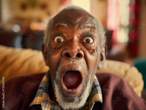 person's expression of shock and joy upon realizing they have the winning lottery numbers, close-up, capturing the emotion in high detail, in a living room setting