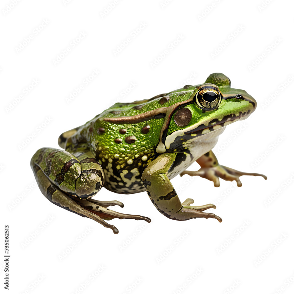 Obraz premium green frog isolated on white or transparent background 
