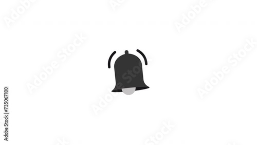 a black bell icon on a white background photo