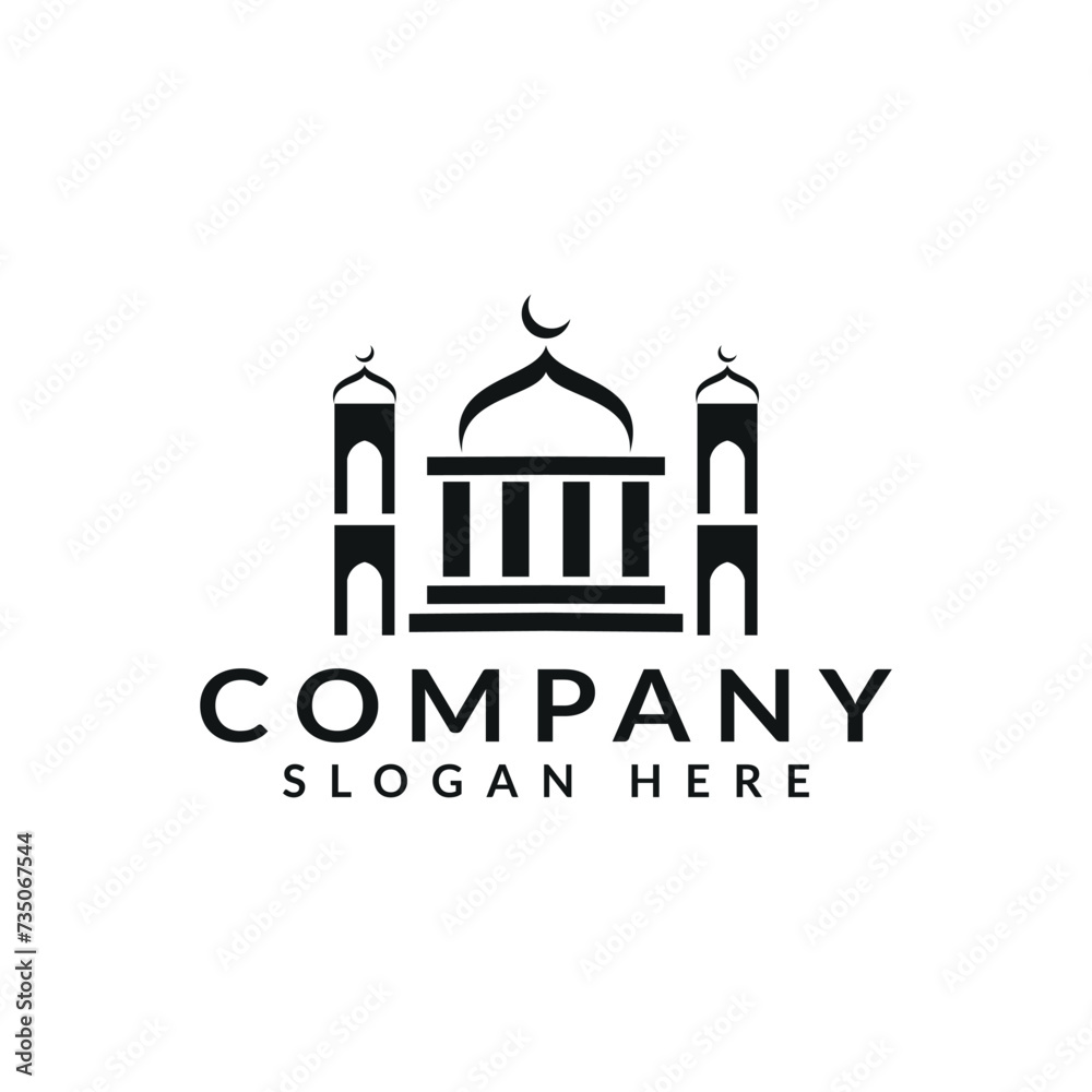 mosque logo icon vector illustration