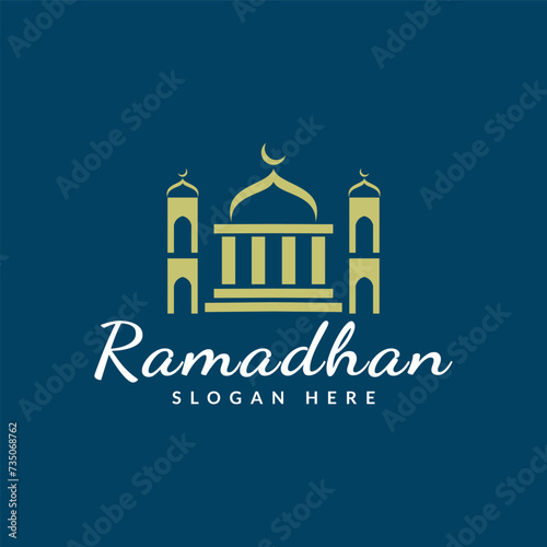 Ramadan mosque logo icon vector illustration