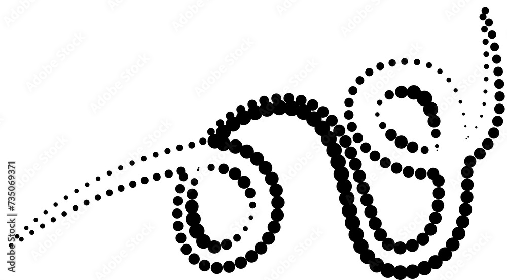 Obraz premium Line dot element, curve, wave, spin, twirl