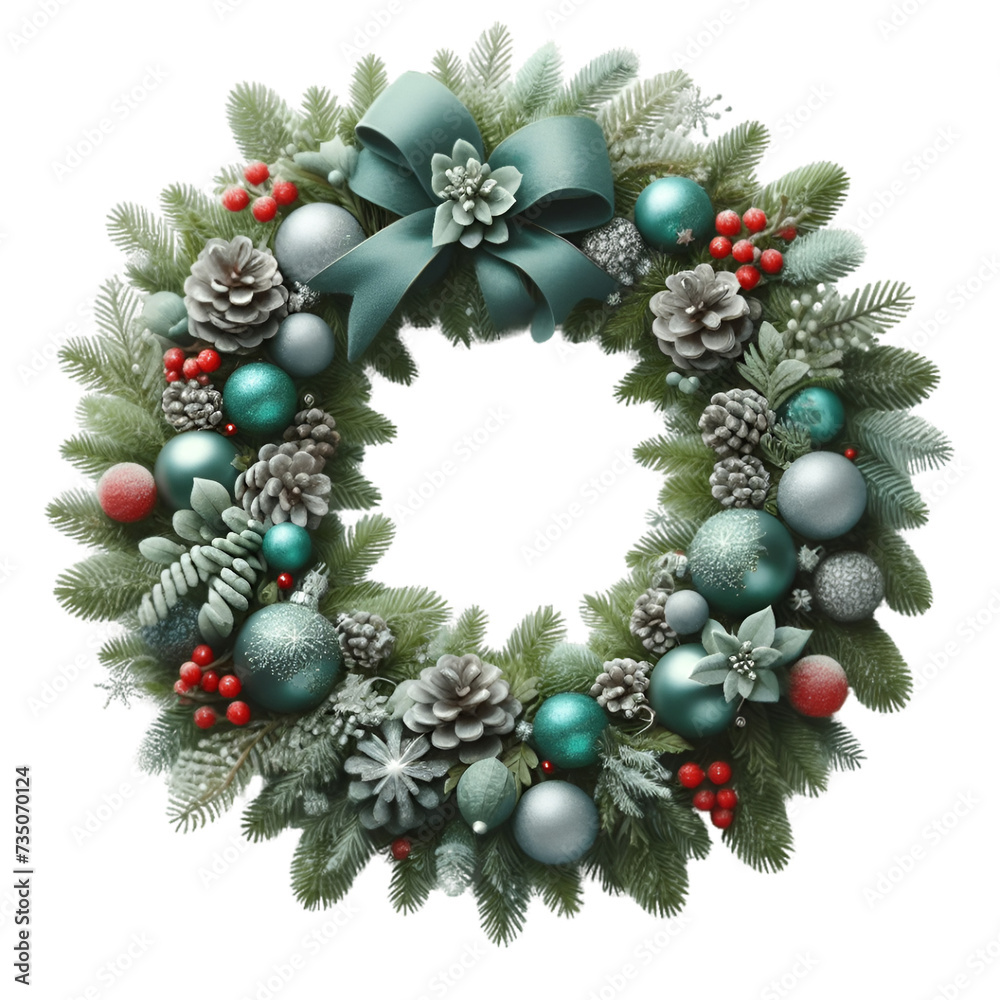 christmas wreath Isolated on White\Transparent Background