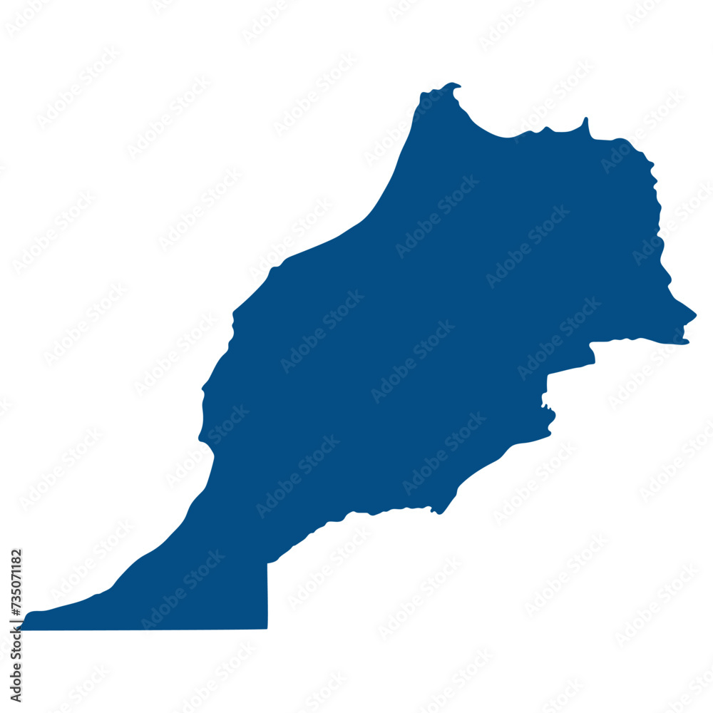 Morocco map. Map of Morocco in blue color