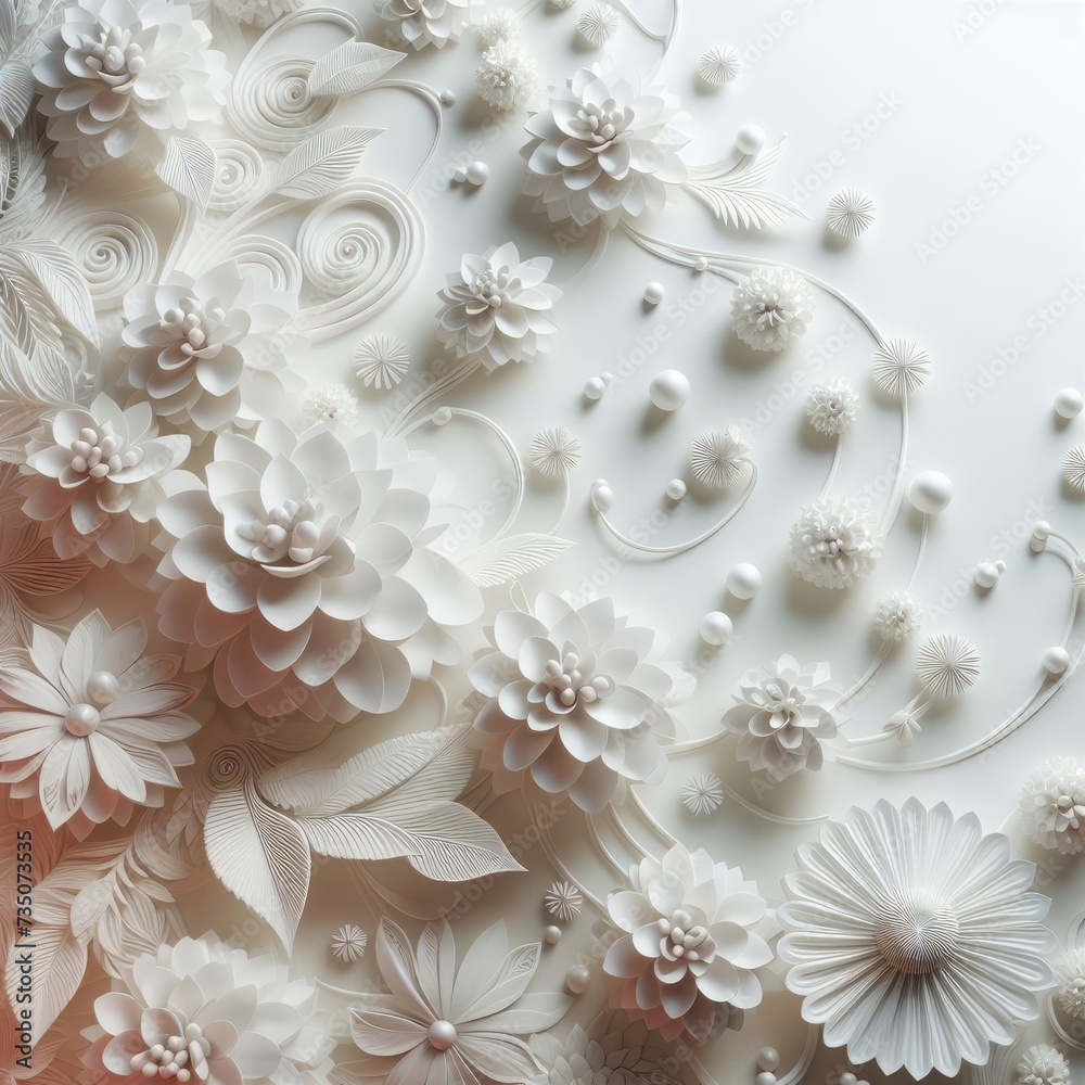 Three-Dimensional Nature: White Flowers in 3D