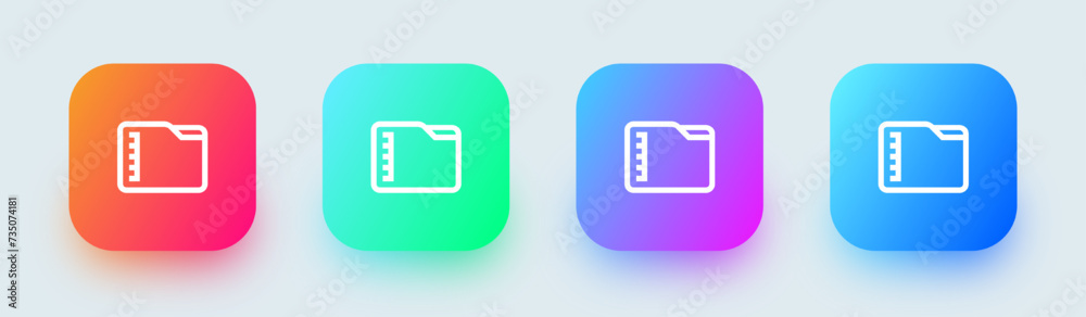 Zip line icon in square gradient colors. Compressed signs vector illustration. Zip line icon in square gradient colors. Compressed signs vector illustration.