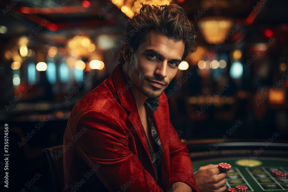 Concept of casino games poker slots free spins chips cards dice players las vegas Generative AI picture Concept of casino games poker slots free spins chips cards dice players las vegas Generative AI picture