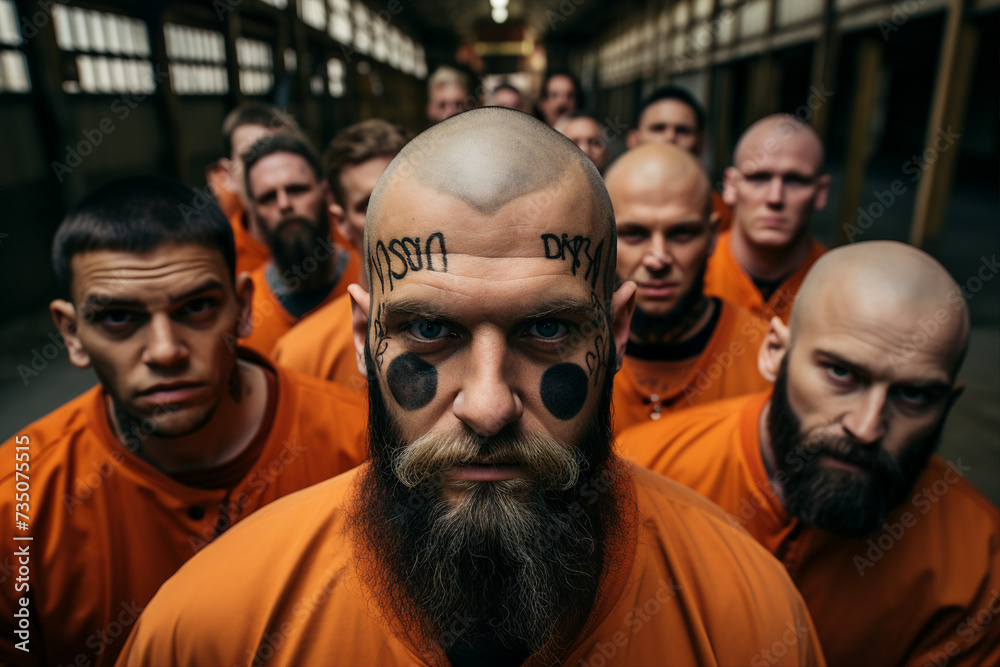 Generative AI picture restricted freedom concept prisoner in jail orange uniform criminal person Generative AI picture restricted freedom concept prisoner in jail orange uniform criminal person