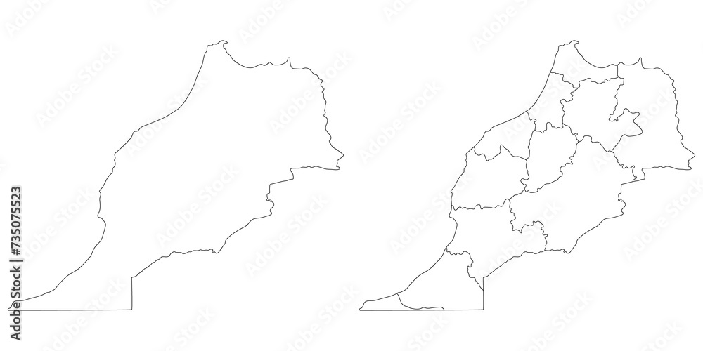 Morocco map. Map of Morocco in set