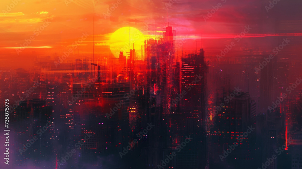 As the sun sets over the horizon lights flicker to life in a vibrant megacity a testament to humanitys unrelenting ambition and determination to create a brighter future.