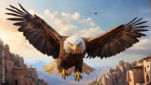 bald eagle in flight photo