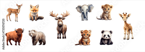 Adorable Illustrations of Various Wild Animals in Their Youthful Stage, Detailed