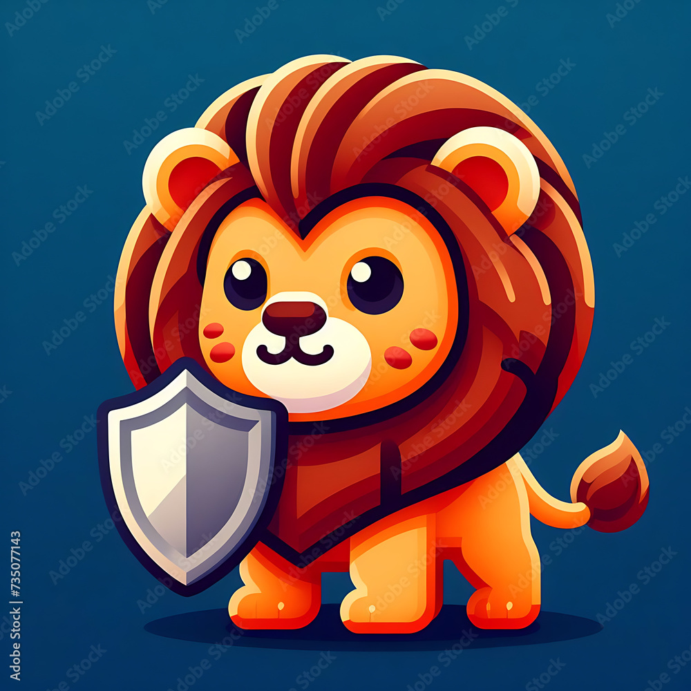 flat logo of a lion illustration, cute logo of a lion, , lion logo flat logo of a lion illustration, cute logo of a lion, , lion logo