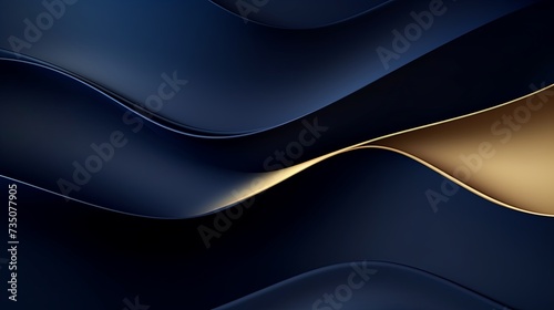 modern wave curve abstract presentation background. Luxury paper cut background. Abstract decoration, golden pattern, halftone gradients, Vector illustration. Dark blue background