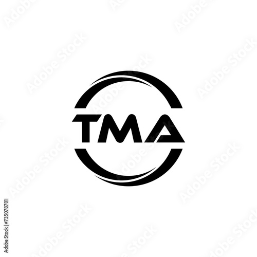 TMA letter logo design with white background in illustrator, cube logo, vector logo, modern alphabet font overlap style. calligraphy designs for logo, Poster, Invitation, etc.