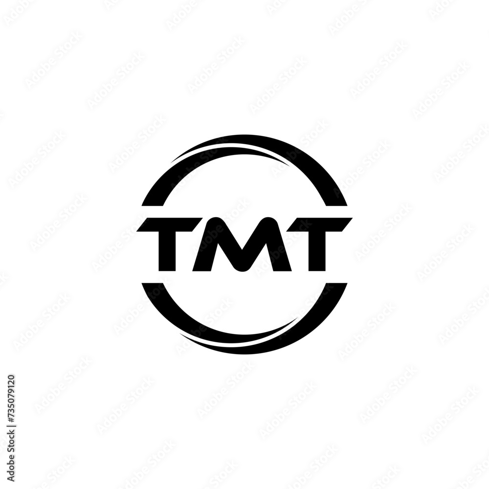 TMT letter logo design with white background in illustrator, cube logo, vector logo, modern alphabet font overlap style. calligraphy designs for logo, Poster, Invitation, etc.