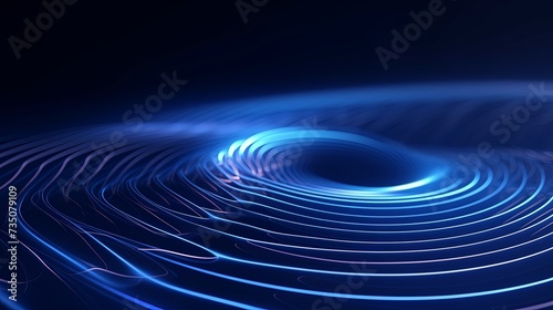 Abstract digital wave. Blue circular shape on the background. Futuristic point wave.