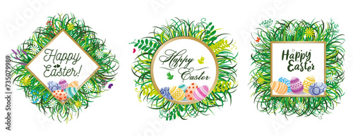 Easter frames decorated wit...