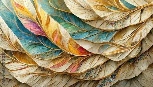 Abstrakcyjne tło z kolorowymi liśćmi photo