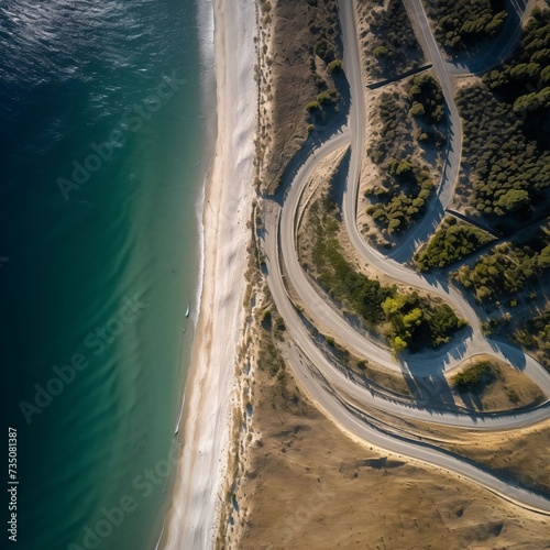 Ocean. Beautiful landscape from a bird's eye view. Aerial photography. High resolution