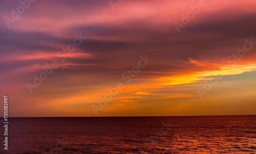 sunset over the sea wallpaper © Manzoor 