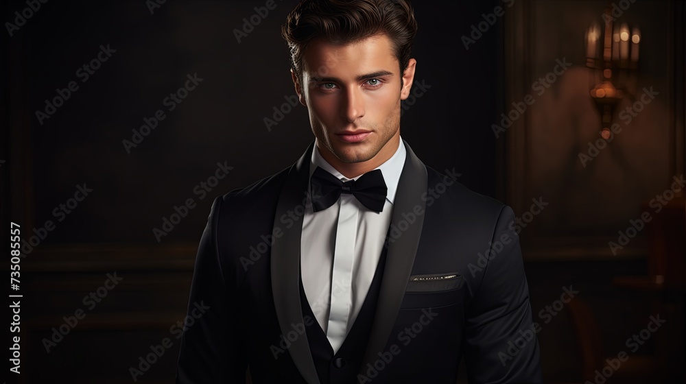 Elegant young handsome man. Studio fashion portrait. Elegant young handsome man. Studio fashion portrait.