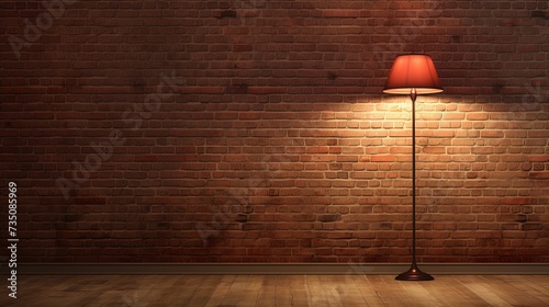 floor lamp in brick room