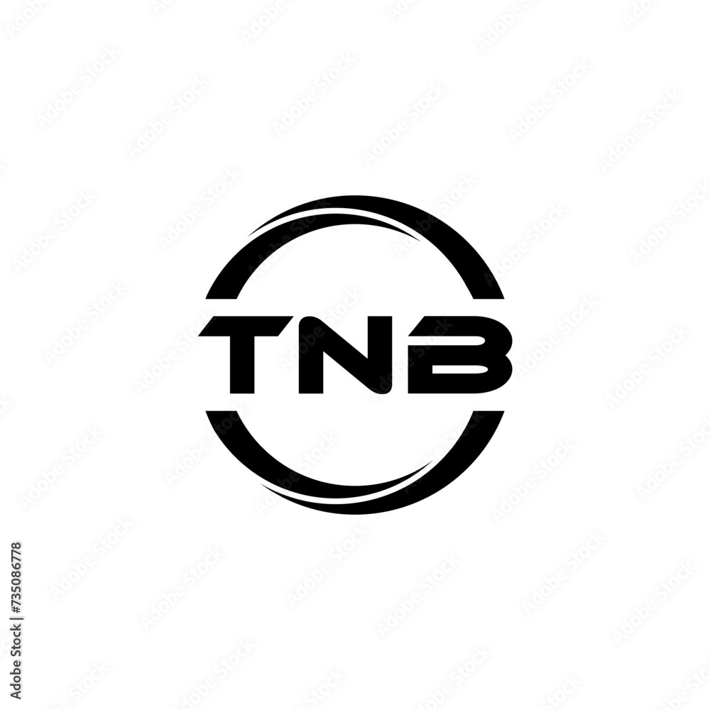 TNB letter logo design with white background in illustrator, cube logo ...